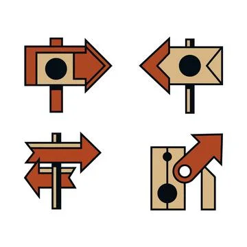 Vector of Isolated directional road traffic signs set Stock Illustration