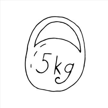 Vector isolated doodle element, heavy weight for training, coloring book Stock Illustration