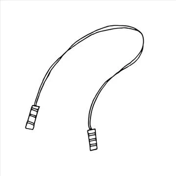 Vector isolated doodle element, rope for home workouts, coloring book Stock Illustration
