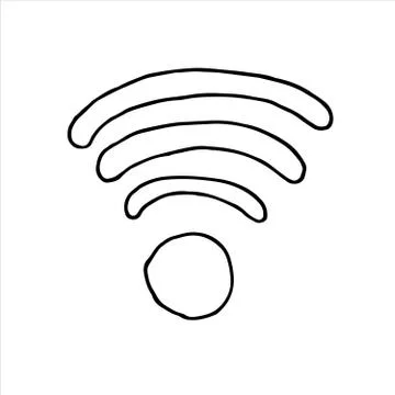 Vector isolated doodle element, wi-fi icon, internet, coloring book Stock Illustration