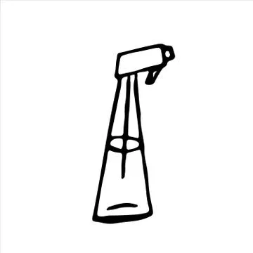 Vector isolated doodle element, window cleaner, spray, cleaning, coloring boo Stock Illustration