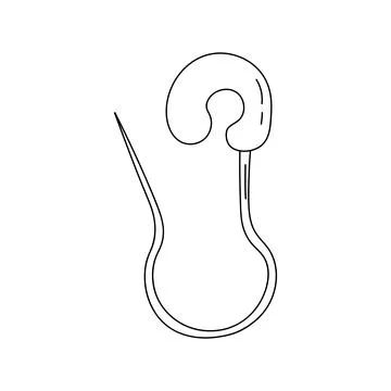 Vector isolated doodle one small simple open safety pin easy drawing Stock Illustration