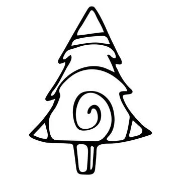 Vector isolated element. Christmas tree. New year's decor Stock Illustration