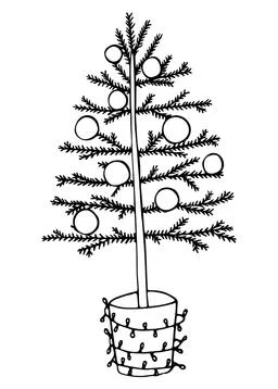 Vector isolated element. Christmas tree. New year's decor Stock Illustration