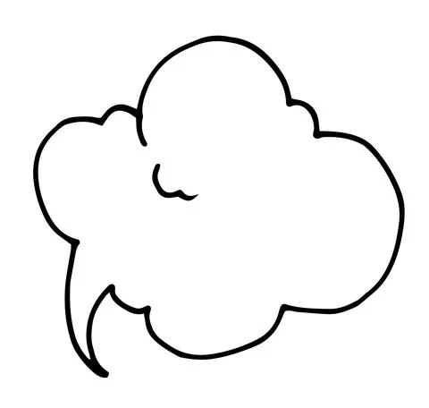 Vector isolated element of an empty speech bubble in the style of a doodle. hand Stock Illustration