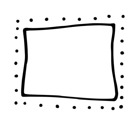 A vector isolated element is a frame of black dots around a rectangular line on Stock Illustration