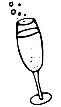 Vector isolated element. Glass of champagne Stock Illustration