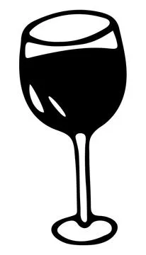 Vector isolated element. Glass of wine Stock Illustration