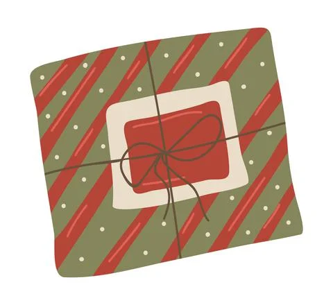 Vector isolated element. A holiday gift box. Christmas or birthday gift. Stock Illustration
