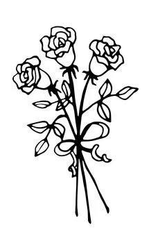 Vector isolated element. Illustration .with bouquet of flowers, Stock Illustration