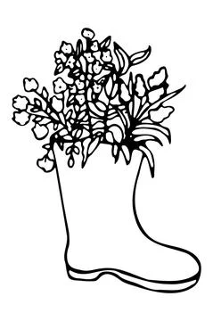 Vector isolated element. Illustration with a bouquet of flowers in a garden Stock Illustration