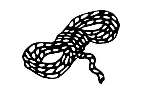 Vector isolated element. Illustration with a coil of rope. Garden tools. Stock Illustration