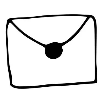 Vector isolated element. Illustration with envelope with a letter. Hand drawn Stock Illustration