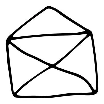 Vector isolated element. Illustration with envelope with a letter. Hand drawn Stock Illustration