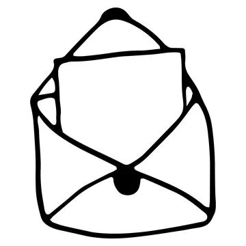 Vector isolated element. Illustration with envelope with a letter. Hand drawn Illustrazione stock