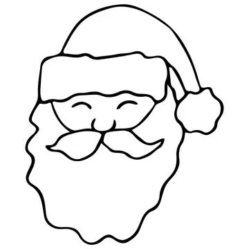Vector isolated element. Illustration with face Santa Claus. Stock Illustration