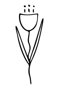 Vector isolated element. Illustration with flower. Minimalist hand drawn Stock Illustration