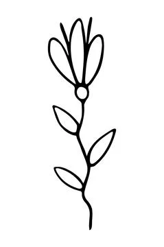 Vector isolated element. Illustration with flower. Minimalist hand drawn Illustrazione stock