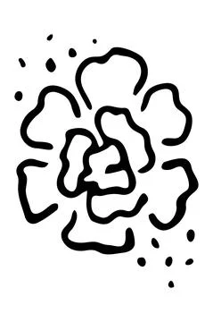 Vector isolated element. Illustration with flower. Minimalist hand drawn Illustrazione stock