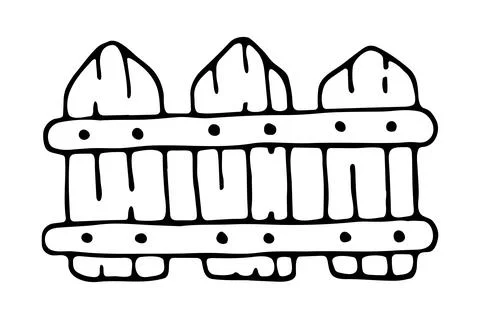 Vector isolated element. Illustration with garden fence. Gardening. Stock Illustration