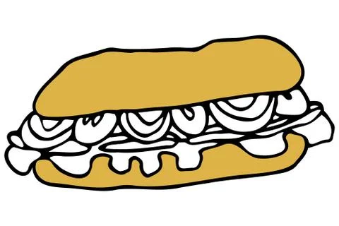 Vector isolated element. Illustration with takeaway food. Logo Stock Illustration