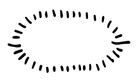 Vector isolated element an oval frame of short strokes of black lines parallel Stock Illustration