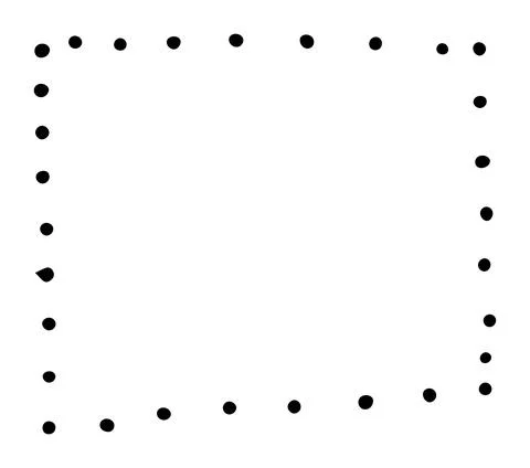 Vector isolated element a rectangular frame of black dots on a white background Illustrazione stock