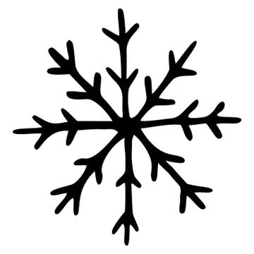 Vector isolated element. Snowflake. Hand drawn doodle. Stock Illustration