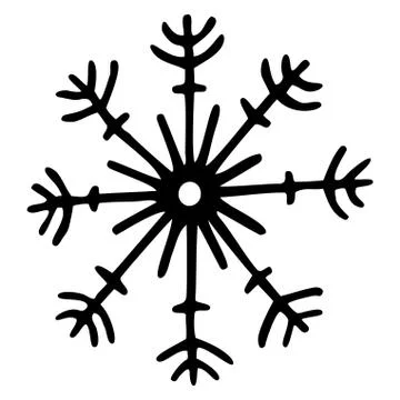 Vector isolated element. Snowflake. Hand drawn doodle. Stock Illustration
