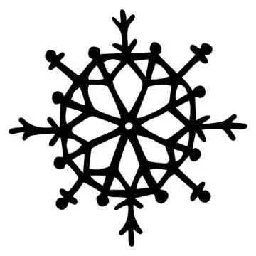 Vector isolated element. Snowflake. Hand drawn doodle. Stock Illustration