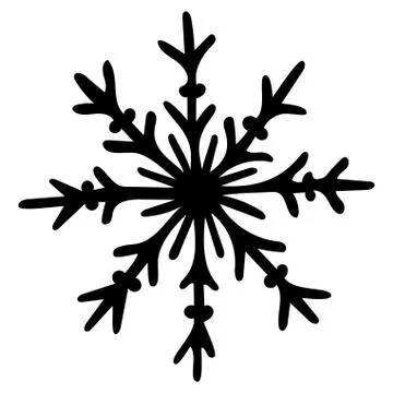 Vector isolated element. Snowflake. Hand drawn doodle. Stock Illustration