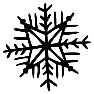 Vector isolated element. Snowflake. Hand drawn doodle. Illustrazione stock