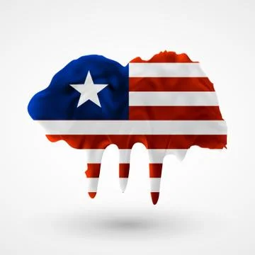 Vector isolated Flag of Liberia painted colors Stock Illustration