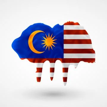 Vector isolated Flag of Malaysia painted colors Stock Illustration