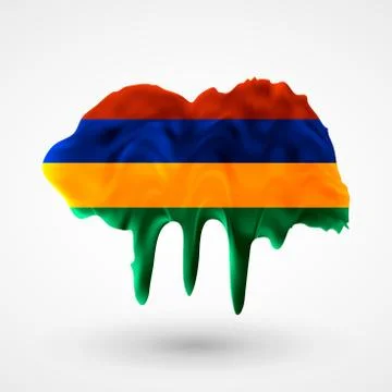 Vector isolated Flag of Mauritius painted colors Stock Illustration