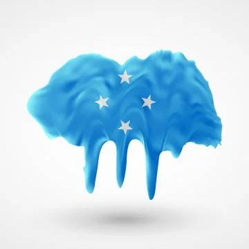 Vector isolated Flag of Micronesia painted colors Stock Illustration