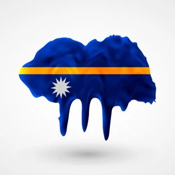 Vector isolated Flag of Nauru painted colors Stock Illustration