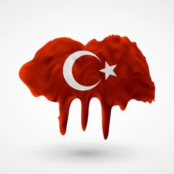 Vector isolated Flag of Turkey painted colors Stock Illustration