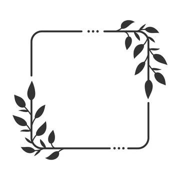Vector isolated floral frame line art illustration Illustrazione stock