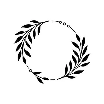 Vector isolated floral frame line art illustration Stock Illustration