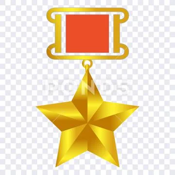 Vector isolated gold star - hero award. Stock Illustration