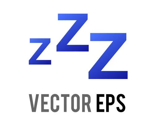 Vector isolated gradient blue sleepy ZZZ symbols icon Stock Illustration