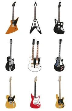 Vector isolated guitars Stock Illustration