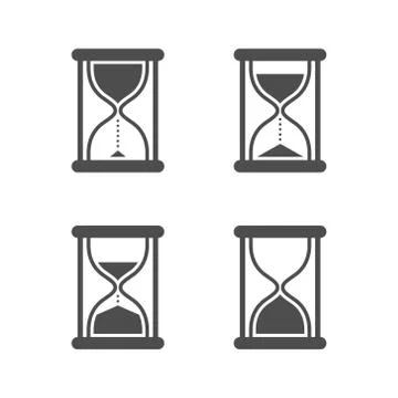 Vector isolated hourglasses icons set Stock Illustration