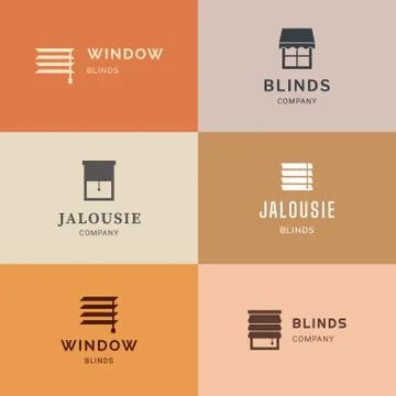 Vector isolated icons set of window blinds vector glyph icons. Logotype Stock Illustration