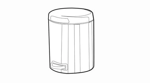 Vector Isolated Illustration of a Bathroom Garbage Can. Stock Illustration