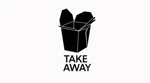 Vector Isolated Illustration of a Black and White Take Away Asian Food Box. Illustrazione stock