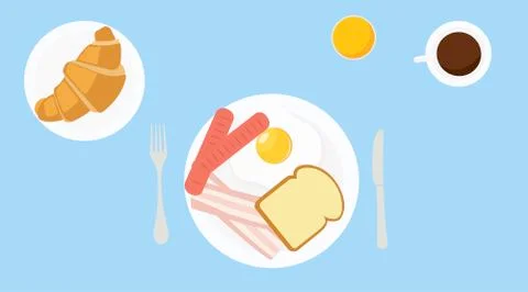 Vector Isolated Illustration of a Breakfast Illustrazione stock