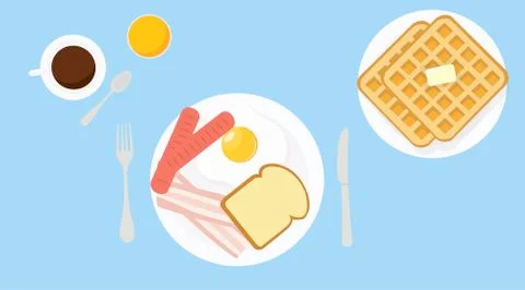Vector Isolated Illustration of a Breakfast Illustrazione stock