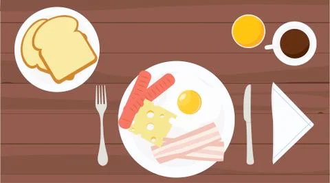 Vector Isolated Illustration of a Breakfast Illustrazione stock